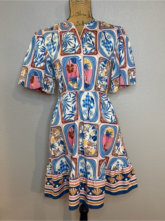 Joie Dresses & Skirts - Joie Tile Beach Floral Mini Dress in Blue, Pink & Tan